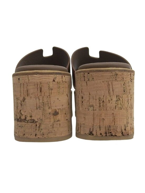 Hermes Brown Leather Espadrille  Hermes Platform Sandals Brown